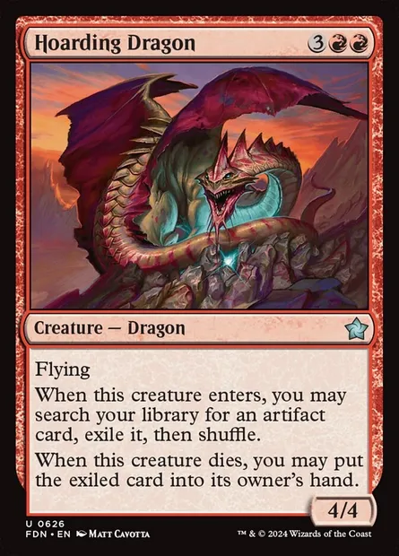 Hoarding Dragon, Magic card FDN 626 — Foundations set