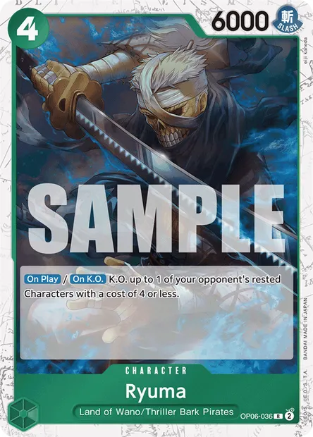 Ryuma, One Piece card OP06-036 — WINGS OF THE CAPTAIN set