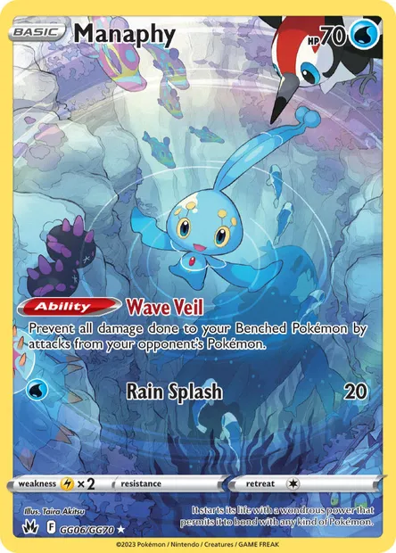 Manaphy, Pokémon card CRZ GG06 — Crown Zenith set