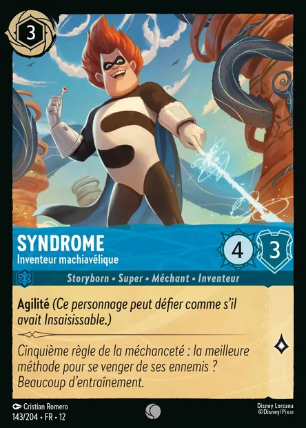 Syndrome - Inventeur machiavélique, carte Disney Lorcana CH12-143 — extension Contrées Inconnues