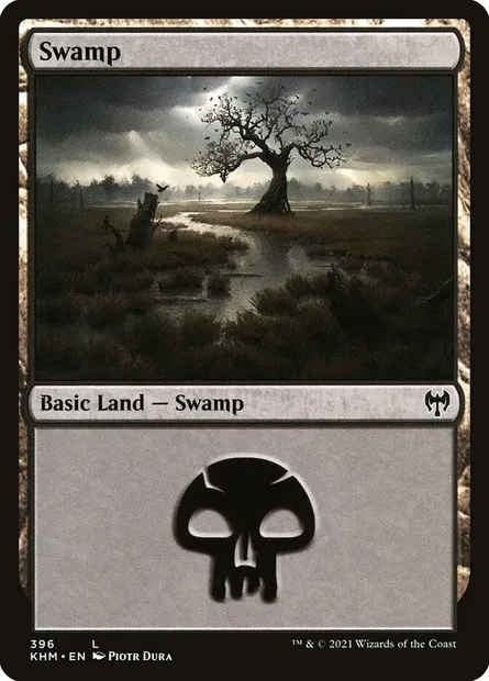 Swamp, Magic card KHM 396 — Kaldheim set