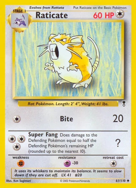 Raticate, Pokémon card LC 61 — Legendary Collection set