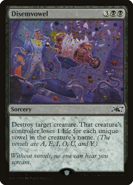 Disemvowel, carte Magic UNF 357 — extension Unfinity