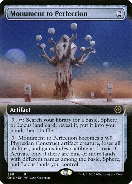 Monument to Perfection, Magic card ONE 396 — Phyrexia: All Will Be One set