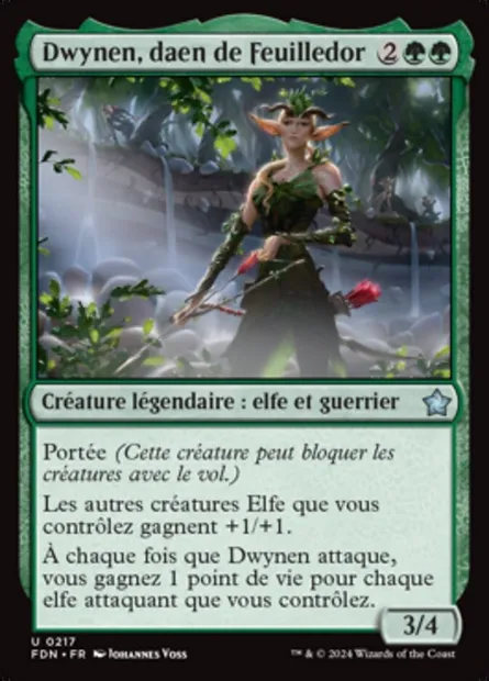 Dwynen, daen de Feuilledor, carte Magic FDN 217 — extension Foundations