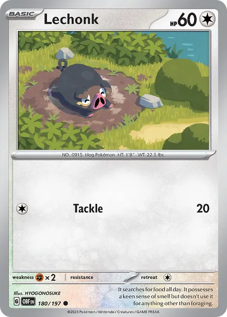 Lechonk, Pokémon card OBF 180 — Obsidian Flames set