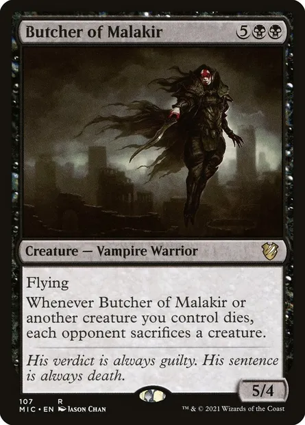 Butcher of Malakir, Magic card MIC 107 — Midnight Hunt Commander set
