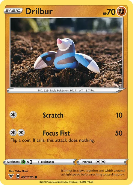 Drilbur, Pokémon card VIV 91 — Vivid Voltage set