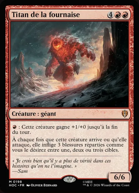 Titan de la fournaise, carte Magic HOC 198 — extension The Hobbit Eternal