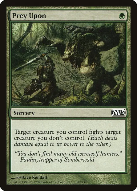 Prey Upon, Magic card M13 181 — Magic 2013 set