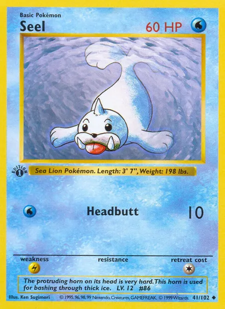 Seel, Pokémon card BS 41 — Base Set set