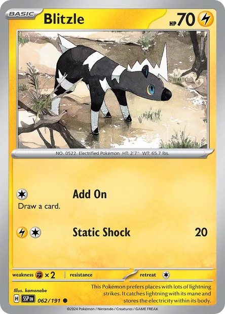 Blitzle, Pokémon card SSP 062 — Surging Sparks set