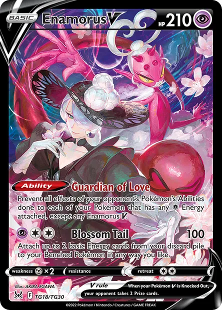 Enamorus V, Pokémon card LOR TG18 — Lost Origin set