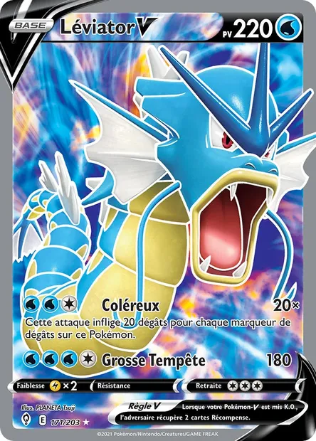Léviator V, carte Pokémon EVS 171 — extension Évolution Céleste