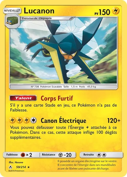 Lucanon, carte Pokémon UNB 59 — extension Alliance Infaillible