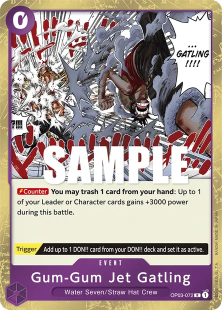 Gum-Gum Jet Gatling, One Piece card OP03-072 — PILLARS OF STRENGTH set