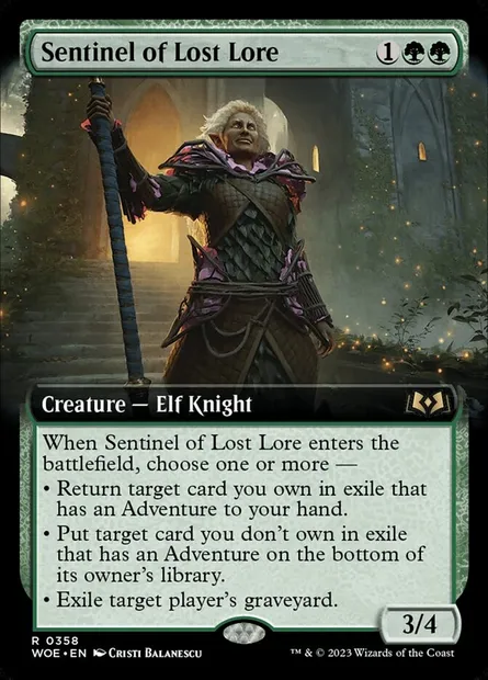 Sentinel of Lost Lore, Magic card WOE 358 — Wilds of Eldraine set
