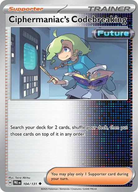 Ciphermaniac's Codebreaking, Pokémon card PRE 104 — Prismatic Evolutions set