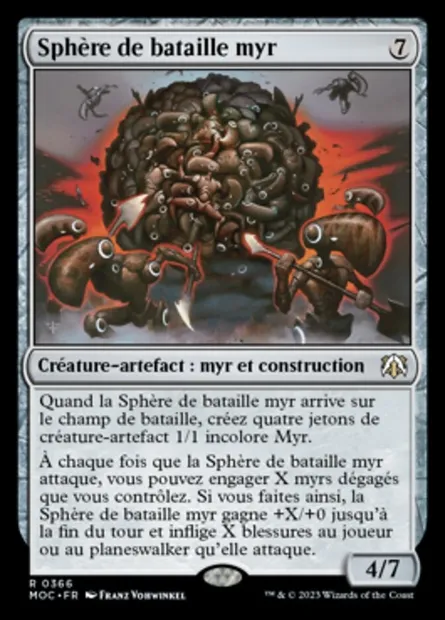 Sphère de bataille myr, carte Magic MOC 366 — extension March of the Machine Commander