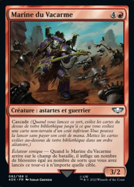 Marine du Vacarme, carte Magic 40K 82 — extension Warhammer 40,000 Commander