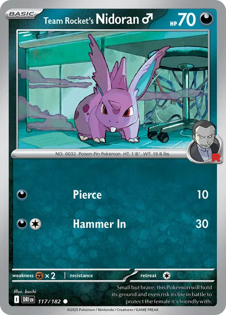 Team Rocket's Nidoran♂, Pokémon card DRI 117 — Destined Rivals set
