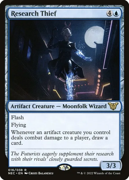 Research Thief, Magic card NEC 16 — Neon Dynasty Commander set