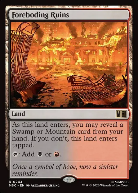 Foreboding Ruins, Magic card MSC 244 — Marvel Super Heroes Commander set