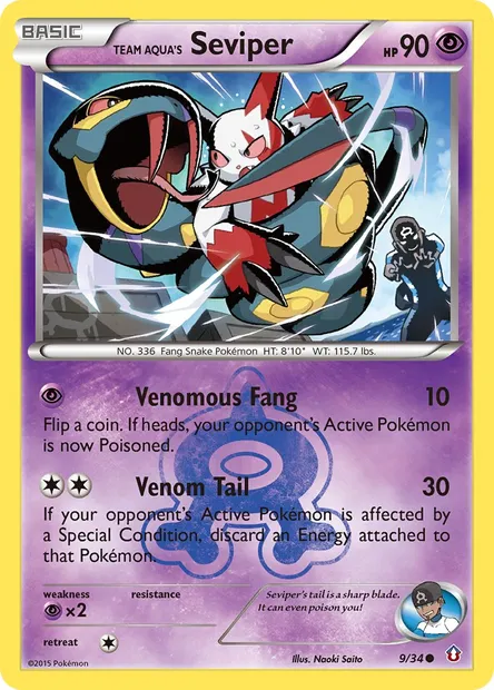 Team Aqua's Seviper, Pokémon card DCR 9 — Double Crisis set