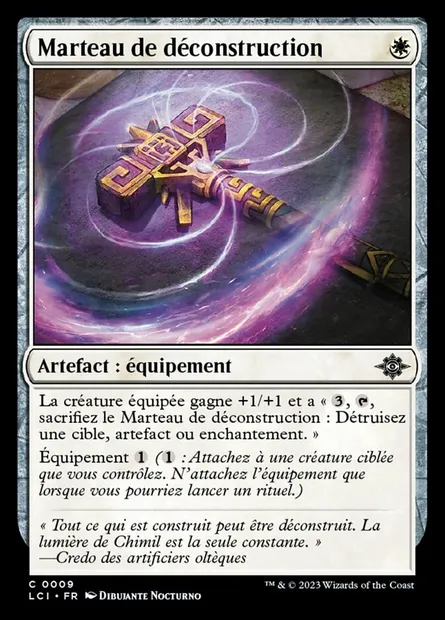 Marteau de déconstruction, carte Magic LCI 9 — extension The Lost Caverns of Ixalan
