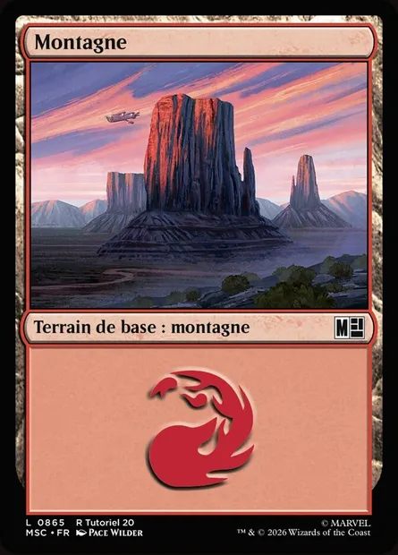 Montagne, carte Magic MSC 865 — extension Marvel Super Heroes Commander