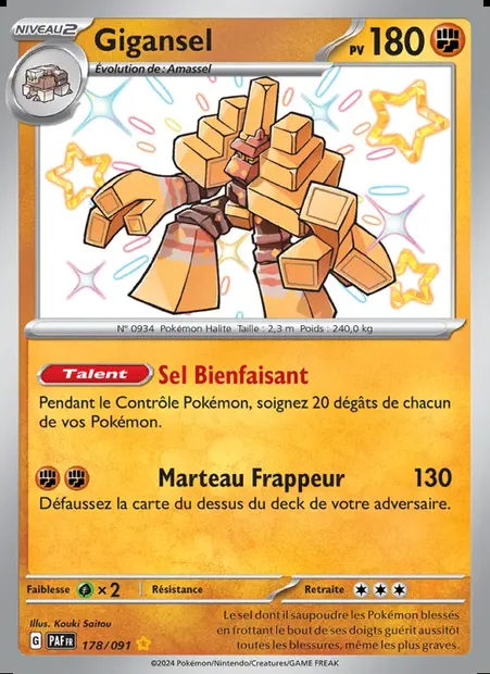 Gigansel, carte Pokémon PAF 178 — extension Destinées de Paldea