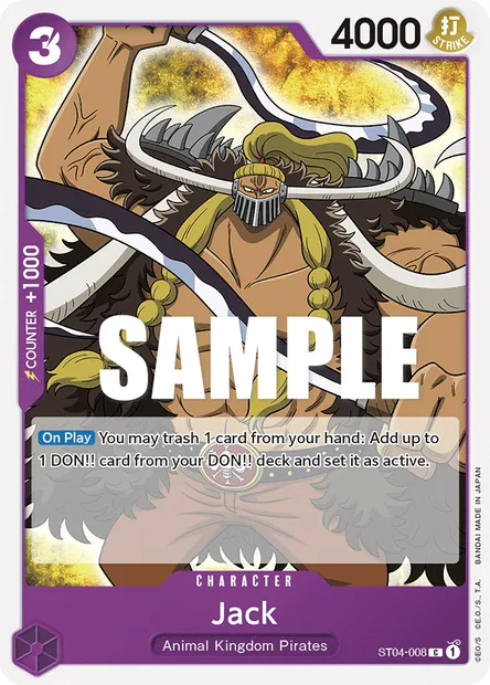 Jack, carte One Piece ST04-008 — extension Animal Kingdom Pirates