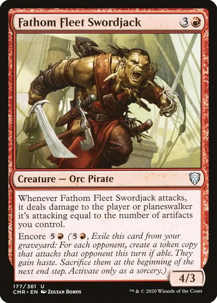Fathom Fleet Swordjack, Magic card CMR 177 — Commander Legends set