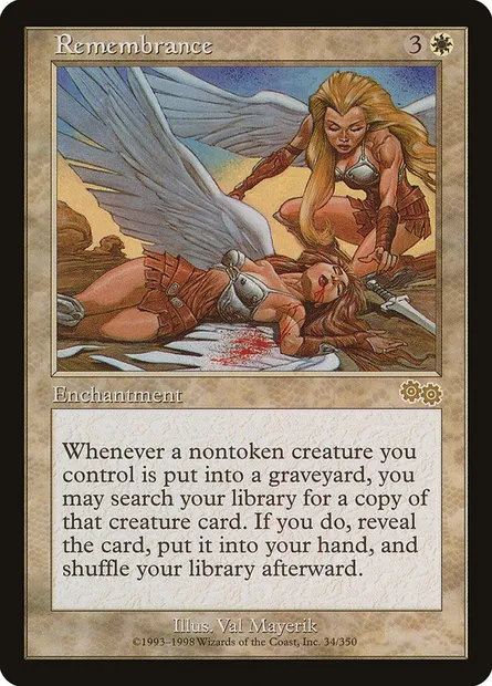 Remembrance, carte Magic USG 34 — extension Epopée d'Urza