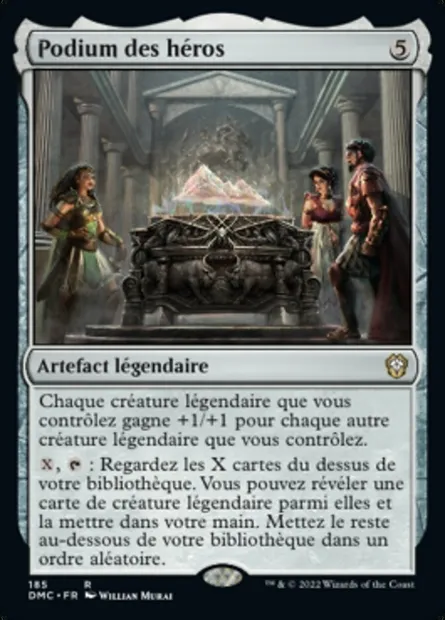 Podium des héros, carte Magic DMC 185 — extension Dominaria United Commander
