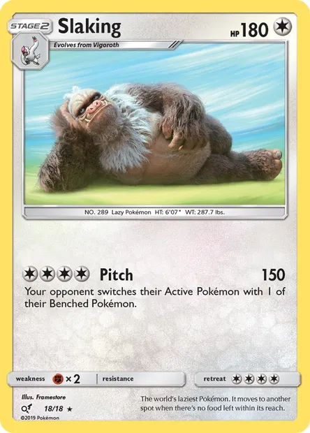 Slaking, Pokémon card DET 18 — Detective Pikachu set