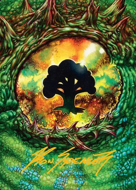 Forest // Forest, carte Magic ATDM 32 — extension Tarkir: Dragonstorm Art Series