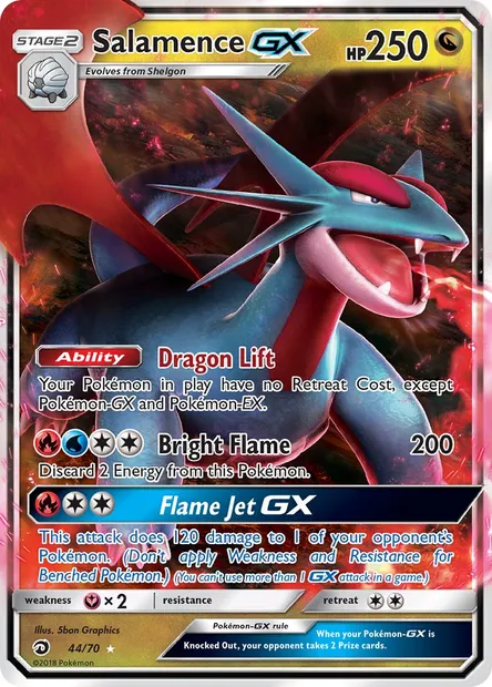 Salamence GX, Pokémon card DRM 44 — Dragon Majesty set
