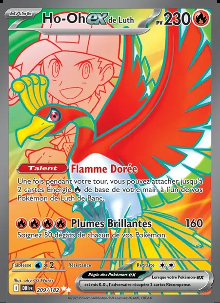 Ho-Oh-ex de Luth, carte Pokémon DRI 209 — extension Rivalités Destinées