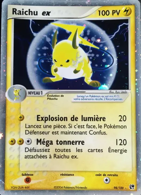 Raichu ex, carte Pokémon SS 98 — extension EX Tempête de sable
