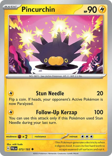 Pincurchin, Pokémon card PAL 073 — Paldea Evolved set