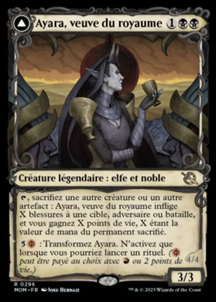 Ayara, veuve du royaume // Ayara, reine du fourneau, carte Magic MOM 296 — extension L'invasion des machines