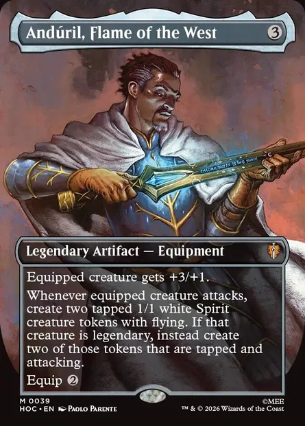 Andúril, Flame of the West, Magic card HOC 39 — The Hobbit Eternal set