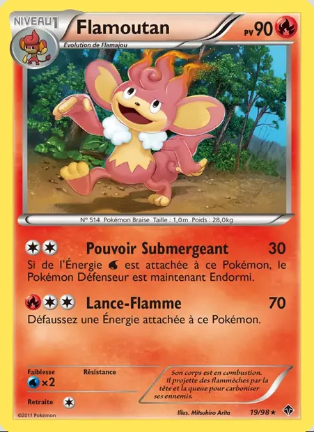 Flamoutan, carte Pokémon EPO 19 — extension Pouvoirs Émergents