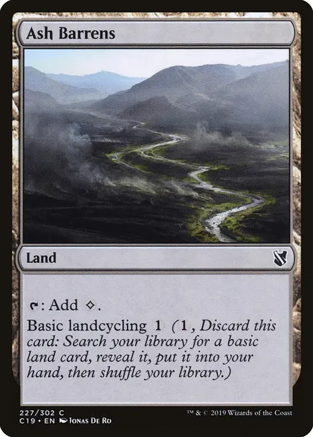 Ash Barrens, Magic card C19 227 — Commander 2019 set