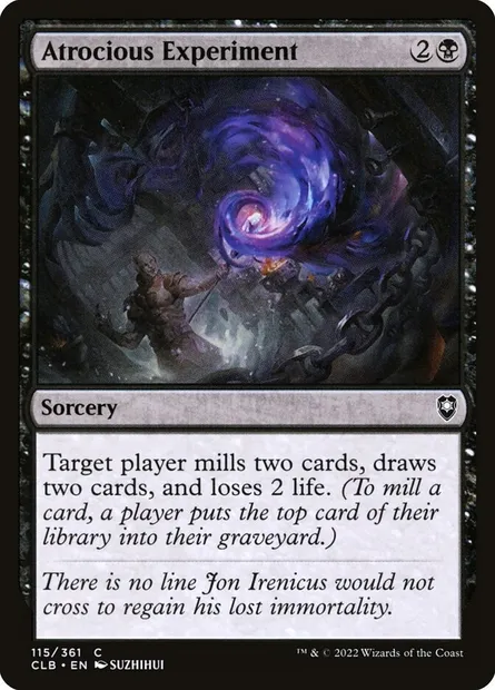 Atrocious Experiment, Magic card CLB 115 — Commander Legends: Battle for Baldur's Gate set