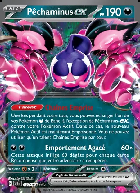 Pêchaminus-ex, carte Pokémon SFA 039 — extension Fable Nébuleuse