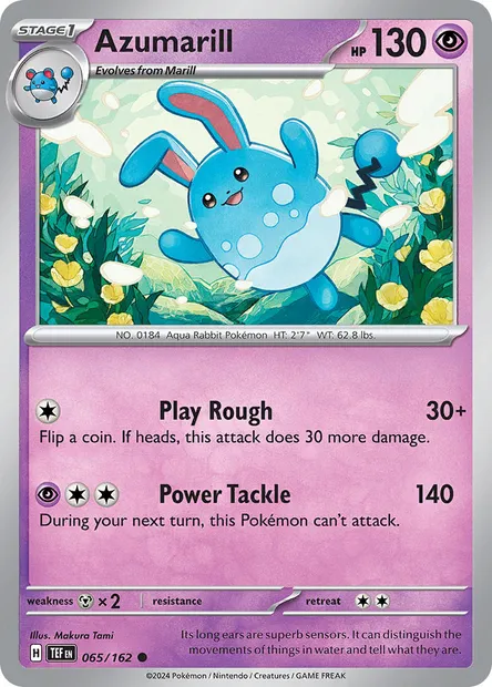 Azumarill, Pokémon card TEF 065 — Temporal Forces set