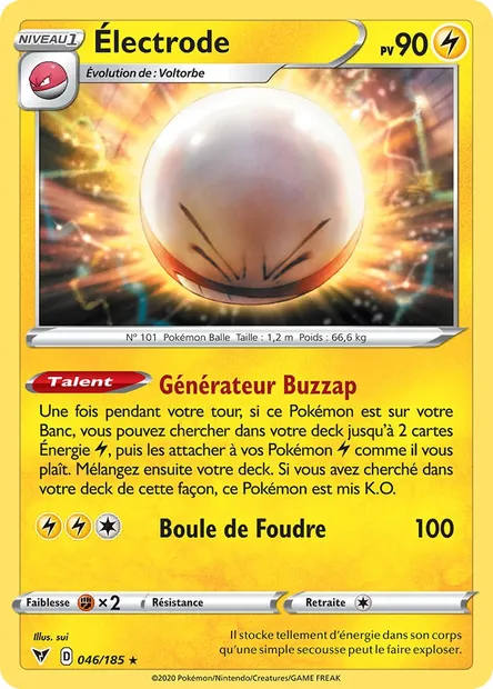 Électrode, carte Pokémon VIV 46 — extension Voltage Éclatant