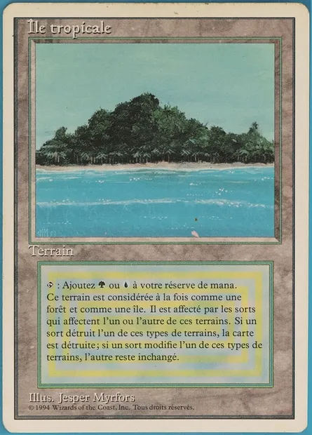 Ile tropicale, carte Magic 3ED 288 — extension Revised Edition